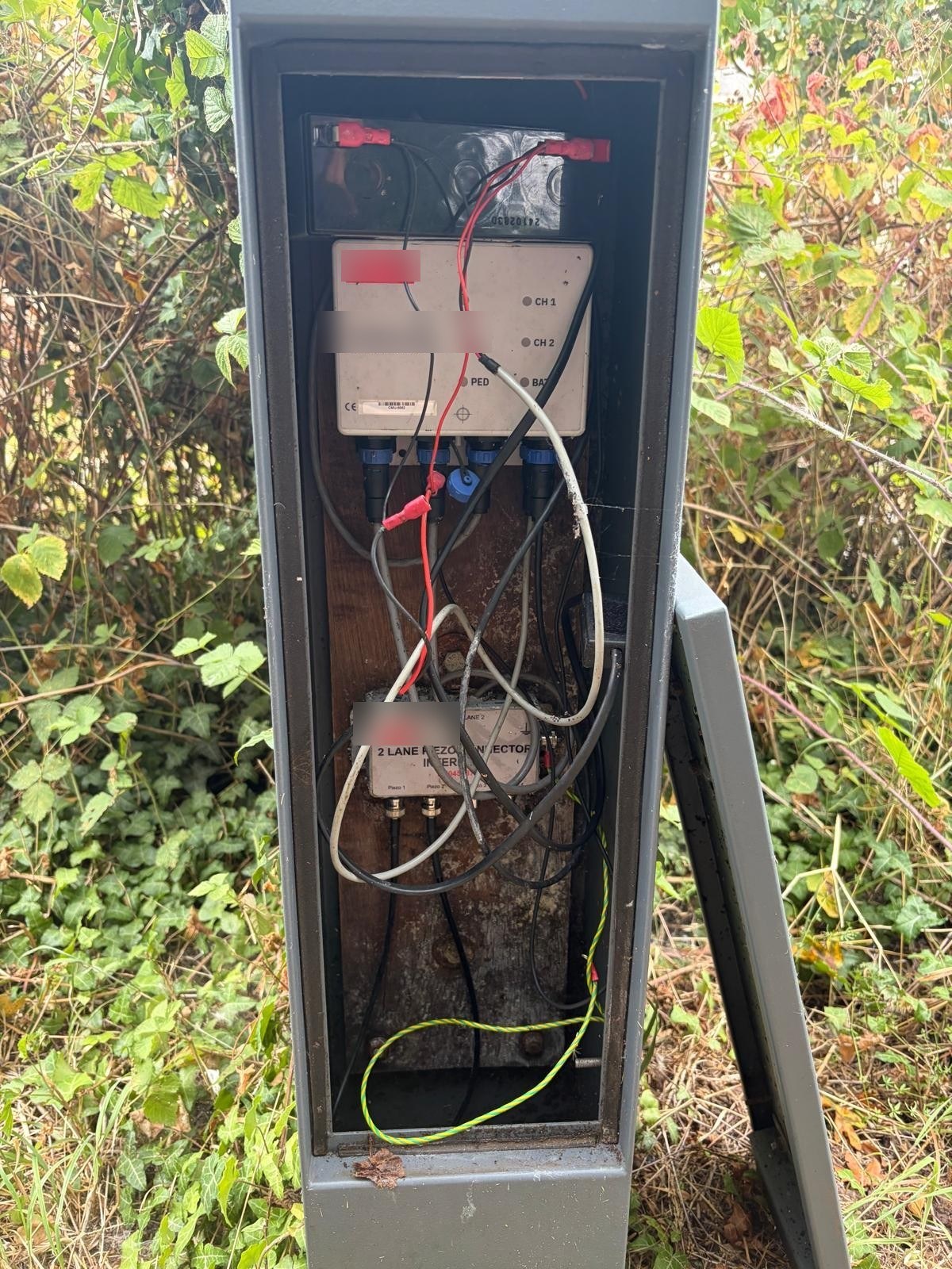 Roadside cabinet wiring before maintenance